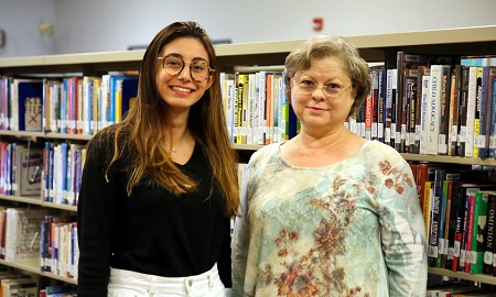 Ferrara, Italy resident Shirli Salihaj is enrolled at East Mississippi Community College. Salihaj’s aunt is married to the son of Donna Ballard, at right, EMCC’s former director of libraries. Ferrara, Italy resident Shirli Salihaj is enrolled at East Mississippi Community College. Salihaj’s aunt is married to the son of Donna Ballard, at right, EMCC’s former director of libraries.